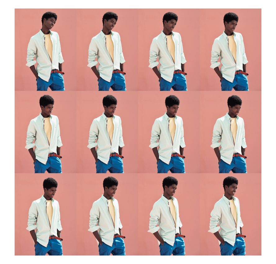 Image sequence of Alton Mason wearing Tommy Hilfiger