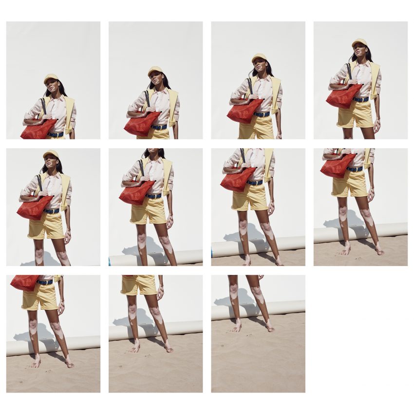 Multi image sequence of Winnie Harlow for Tommy Hilfiger